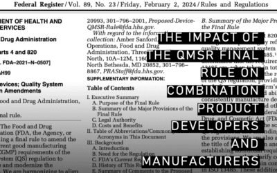 Impact of the QMSR Final Rule on Combination Product Developers and Manufacturers